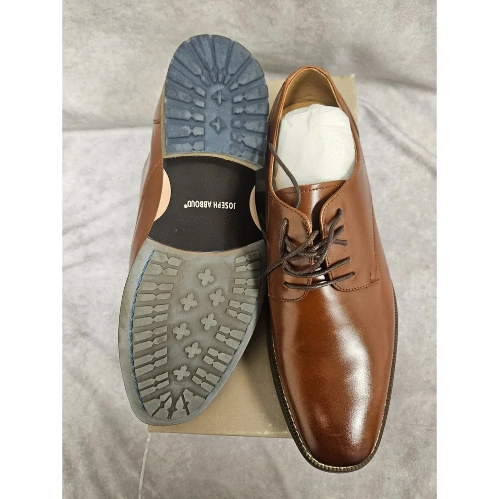 Joseph Abboud Mens Thorton Plain Toe Tan Oxford SIze 12D New